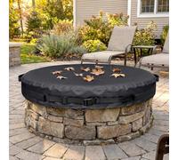 Housse ronde pour brasero enterré de 132 à 142 cm, robuste Oxford 600D imperméable et résistant aux intempéries, convient aux foyers en pierre intégrés, protection toutes saisons