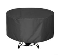 Housse ronde résistante au soleil et à la poussière pour équipement d'extérieur, tissu Oxford 420D avec revêtement argenté noir, convient pour grill, appareil et articles de jardin (204 x 60 cm)