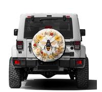 Housse Roue De Secours Petite Fleur d'abeille Housses De Protection Étanches Polyester Sacs De Rechange pour Remorque Camion Véhicule,80-83cm