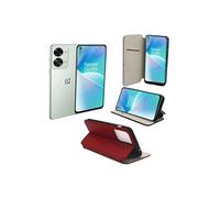 Housse rouge pour OnePlus Nord 2T 5G / One Plus Nord 2T 5G étui protection Portefeuille à Rabat avec Porte Cartes pochette