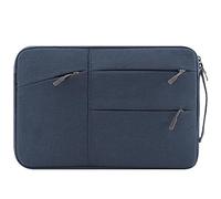 Housse-Sacoche pour Ordinateur Portable en Tissu Oxford avec Doublure en Polaire et Multiples Poches，37×25.5×1.5cm，Compatible with MacBook Pro 14/XPS 15/ThinkPad X1 Carbon 14-15.6 inch Laptops，Navy