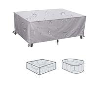 Housse Salon de Jardin 185x120x70cm Oxford Tissu Housse de Protection pour Mobilier Housse de Table de Jardin Imperméable Bâche de Protection avec Corde et Boucle Verrouillage Différentes Tailles