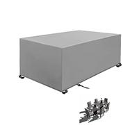 Housse Salon de Jardin 190x100x75cm Gris Argent 420D Oxford Résistant À La Déchirure pour Anti-UV étanche avec Boucle Verrouillage Différentes Tailles Rectangulaire Housse de Meubles