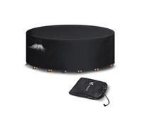 vounot® Housse Salon de Jardin Bâche de Protection Extérieur 420D Oxford avec Coutures Renforcées pour Mobilier Imperméable Résistant avec Fenêtre Ventilation et Boucle Verrouillage φ190x73cm