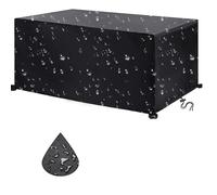 Housse Salon De Jardin Exterieur - 190x185x95cm Housse Table De Jardin Bache Table De Jardin Impermeable Housse De Protection Housses Pour Mobilier De Jardin Anti-Uv Résistant Rectangulaire -Noir