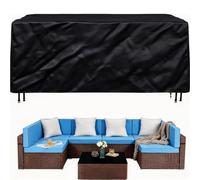 Housse Salon De Jardin Exterieur 200x150x70cm Très Résistant 210D Oxford Tissu Imperméable Anti-UV Bache Table Protection du Mobilier de Piscine Carré/Rectangulaire