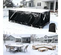 Housse Salon De Jardin Exterieur 400x305x20cm/LxIxH Bache Table Exterieur,Noir