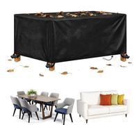 Housse Salon de Jardin Imperméable 200x150x70cm 210D Tissu Oxford Robuste pour Table et Chaises Anti-UV, Coupe-vent avec Cordon et Sangles Mobilier Extérieur, Table Canapé Chaise
