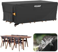 Housse Salon De Jardin Imperméable - Housse Table De Jardin Avec Boucles Coupe-Vent Protection Pour Tous Les Temps Pour Table Et Chaise D'extérieur (Noir,180x120x74cm)