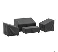 Housse salon de jardin - Outsunny - 4 pièces, imperméable, 6 évents, sac de rangement - tissu oxford - 142x80x77cm - noir