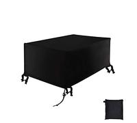 Housse Salon de Jardin, Taille Standard Housse de Protection de Jardin, Imperméable Résistance Au Vent Anti-UV Bache Salon de Jardin pour Housse Table de Jardin Rectangulaire-Noir 220x110x90cm