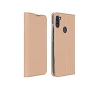 Housse Samsung A11 / M11 Etui Folio Porte-carte Support Vidéo rose gold