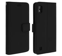 Housse pour Samsung Galaxy A10 - AVIZAR - Etui Portefeuille Porte-carte Support Vidéo - Noir