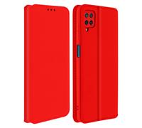 Housse Samsung Galaxy A12 Étui Folio Portefeuille Fonction Support rouge