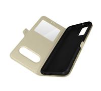 Housse Samsung Galaxy A13 4G avec Clapet Double Fenêtre Support Vidéo doré