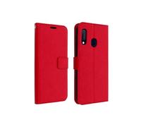 Housse Samsung Galaxy A20e Etui Porte carte Support Vidéo Vintage Rouge