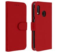 Housse Samsung Galaxy A20e Étui Porte-cartes Fonction Support rouge