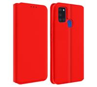 Housse pour Samsung Galaxy A21s Étui Folio Portefeuille Fonction Support Rouge