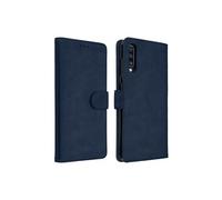 Housse Samsung Galaxy A70 Etui Portefeuille Support Stand Bleu nuit