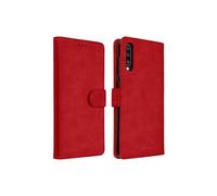 Housse Samsung Galaxy A70 Etui Portefeuille Support Stand Rouge