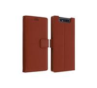 Housse Samsung Galaxy A80 Etui Folio Soft Touch Support Vidéo marron