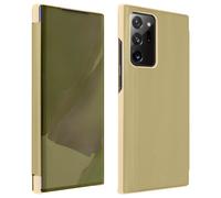 Housse Samsung Galaxy Note 20 Ultra Clapet translucide Miroir Support Vidéo Or