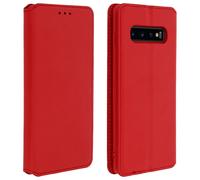 Housse Samsung Galaxy S10 Étui Folio Porte-carte Fonction Stand - Rouge
