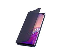 Housse pour Samsung S10 Étui Miroir Clapet Stand Vidéo bleu