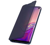 Housse Samsung Galaxy S10 Étui Miroir Clapet translucide Stand Vidéo bleu nuit