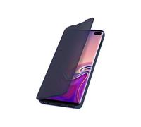 Housse Samsung Galaxy S10 Plus Etui Miroir Clapet translucide bleu nuit