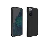 Housse Samsung Galaxy S20 FE Clapet translucide Design Miroir Support Vidéo noir