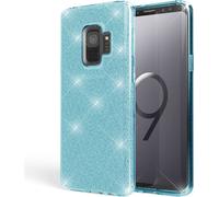 Housse Samsung Galaxy S9 Housse téléphone portable par NALIA, Slim Case Cover pailletée Turquoise