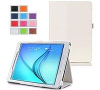 Housse Samsung Galaxy Tab A 7 pouces 2016 / Tab A6 SM-T280/SM-T285 Cuir Style blanche avec Stand - Etui coque blanc de protection tablette Samsung Galaxy Tab A 7.0 2016 Wifi / 4G (PU CUIR) - accessoir