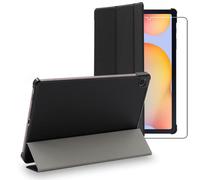 ebestStar - Coque pour Samsung Galaxy Tab S6 Lite 10.4 P610 P615 (2022, 2020), Etui Slim Cover, Housse PU Cuir Rabat Magnétique, Noir + Verre Trempé