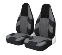 Housse Siege Auto Cuir Pour MICROCAR Toutes Les Séries Voitures 2PC Housses Siège Voiture Coussin Siège Voiture Style Pneu Seau Housse De Siege Voiture(GRAY 2 PCS)