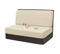 Housse Siege Camping Car en Velours Doux Housse De Coussin De Banquette De Caravane Housse Camping Car Housses De Coussin Extensibles pour Dinette De Camping-Car (Beige,Lot de 2)