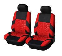 Housse Siege Protection Ensemble de housses siège voiture adaptées à la plupart des avec détails piste pneu, Protection universelle Couverture Couvre Sieges(Front seat-Red)