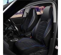 Housse Siège Voiture Ensemble 2 Housses Siège Auto Universelles Avant En Cuir PU Sièges Baquets À Dossier Haut, Compatibles Avec La Plupart Des Voitures Camions Et SUV Housses Siège Auto(Noir BLEU)