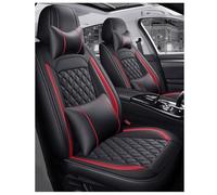 Housse SièGe Voiture Ensemble Complet en Cuir pour Jeep Compass 2015-2026, Coussins SièGes Avant ArrièRe Housse Protection IntéRieurs Imperméable Accessoires,B/Black-Red-Deluxe Edition