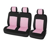 Housse Siege Voiture Housses De Siège Auto Universelles 2+1 pour Transporteur/fourgonnette Housses De Siège Auto Universelles en Tissu Polyester Accessoires pour Camion Housses De Siège Voiture(Pink)