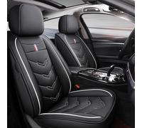 Housse Siege Voiture pour Opel Ampera-e 2016-2026, Universel 5 Sièges，Cuir PU Imperméable，Respirant，Élégant Et Raffiné,Résistant À l'usure(Black-White)