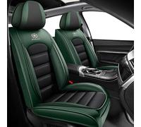 Housse Siege Voiture Universel pour BMW Serie 1 Series 1er E87 E81, Couvre Siege Voiture, Coussin en Cuir De Première Qualité Imperméable,Sac de Rangement(Black Green)