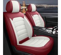 Housse Siege Voiture Universel pour Chevrolet Epica, De Texture Molle，Imperméable, Cuir PU, Résistance À l'usure, 5 Places(Red White)