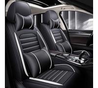 Housse Siege Voiture Universel pour Nissan KUBISTAR Box (X76) 2003-2009, D, PU Cuir Résistant À l'usure Imperméable Confort Exquis(Black White)