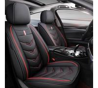 Housse Siege Voiture Universel pour Renault Captur I 2014-2018, Couvre Siege Voiture, 5 Sièges,Conforts,Le Cuir Imperméable est Respirant et Résistant à l'usure(Black-Red)