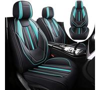 Housse Siege Voiture Universel pour Toya bZ4X 2023 2024 2025 2026, D, PU Cuir Résistant À l'usure Imperméable Confort Exquis(Black-Cyan)