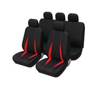 Housse Siège Voiture Universelles Housses Siège Auto 5 Places Ensemble Complet Banquette Arrière Solide Universelles pour Camion/SUV pour Peugeot 207(Red Full Set)