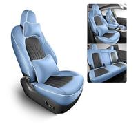 Housse Sieges Housses Siège Voiture Cuir Personnalisées Ensemble Complet Pour Toyota Pour Corolla E150 2007-2013 Accessoires Protection Intérieure Couverture Siège Voiture(BLack Sky Blue,7PCS)