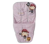 Housse Sila bébé universelle + couvre harnais, hypothermique, respirant, hypoallergénique et hyperdoux, tissu arrière 3D, rabat caoutchouté supérieur (Girl Pirate)