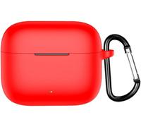 Housse Silicone Antichoc Compatible Oppo Enco Air4i & Enco Buds 3 Pro - Étui Fin Résistant Aux Rayures, Compatible Charge Sans Fil, Trou Pour Lanière - Rouge